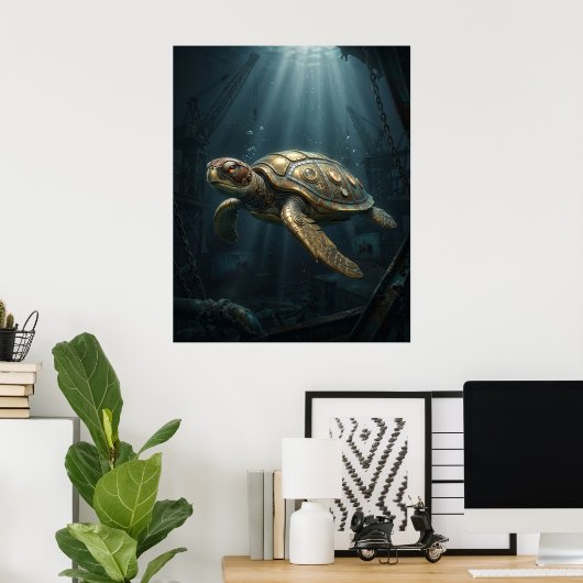 Onderzeeboot Turtle Poster (Thuiskantoor)