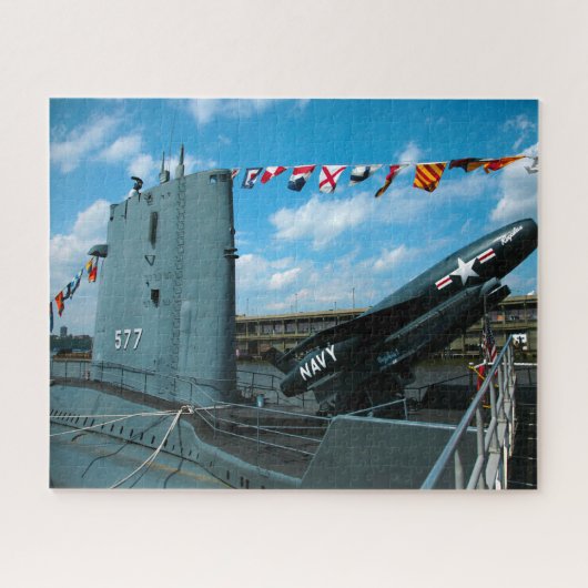 Onderzeebootdokken New York. Legpuzzel (Horizontaal)