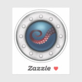 Onderzeebootpatrijspoort met Octopus Zee Creature Sticker (Vel)