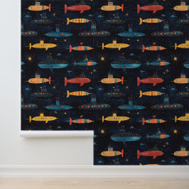 Onderzeebootschip onderwater schip krijttekening behang