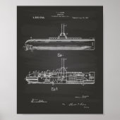 Onderzeeër 1919 Patent Art Chalkboard Poster (Voorkant)