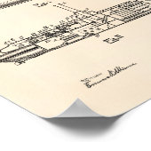 Onderzeeër 1919 Patent Art Old Peper Poster (Hoek)