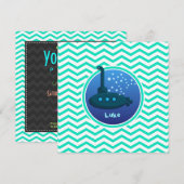Onderzeeër; Aqua Green Chevron Kaart (Voorkant / Achterkant)