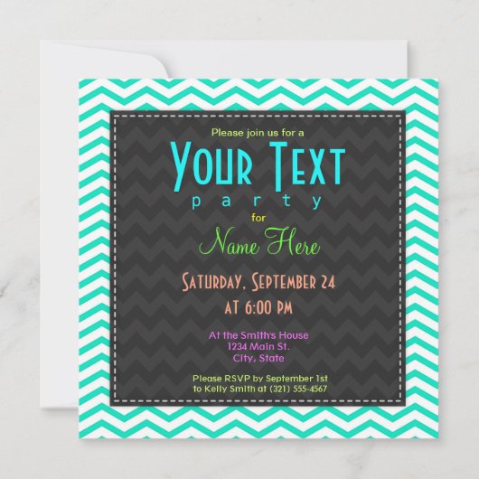 Onderzeeër; Aqua Green Chevron Kaart (Achterkant)