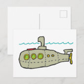 onderzeeër briefkaart (Voorkant / Achterkant)