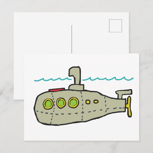 onderzeeër briefkaart (Voorkant / Achterkant)