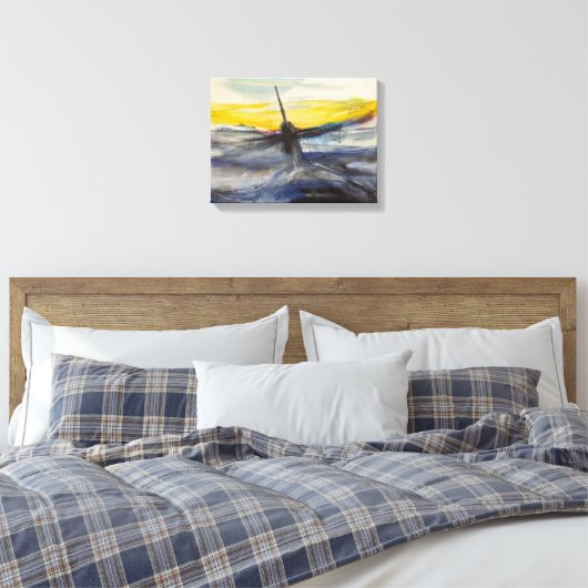 Onderzeeër gestrekte canvas print (Insitu (Slaapkamer))