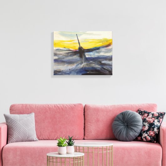 Onderzeeër gestrekte canvas print (Insitu (Woonkamer))