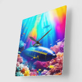 Onderzeeër in de prachtige oceaan vierkante klok (Hoek)