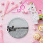 Onderzeeër in een haven papieren bordje (Feest)