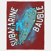 Onderzeeër, kerstbal, kerst fleece deken (Voorkant)