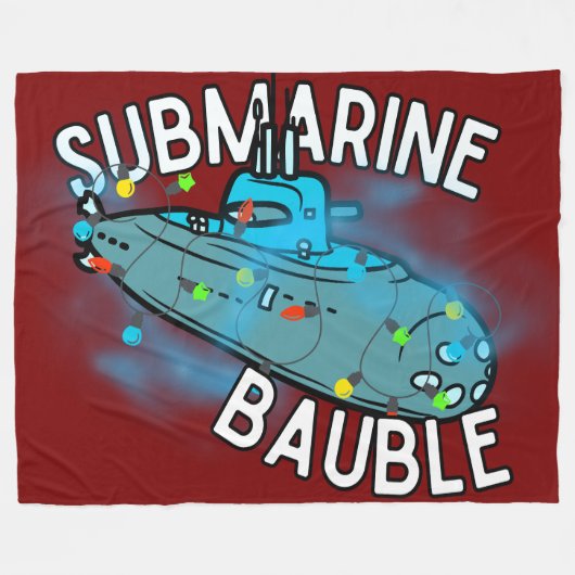 Onderzeeër, kerstbal, kerst fleece deken (Voorkant (Horizontaal))