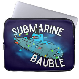 Onderzeeër, kerstbal, kerst laptop sleeve