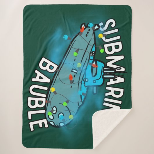 Onderzeeër, kerstbal, kerst sherpa deken (Voorkant)