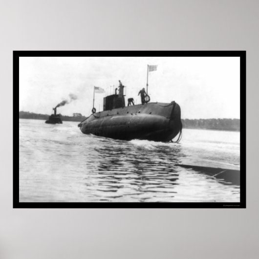 Onderzeeër Launch Navy 1909 Poster (Voorkant)