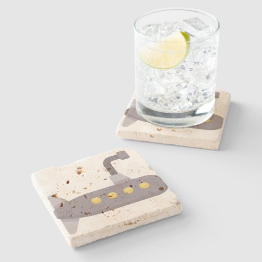 onderzeeër stenen onderzetter (Zijkant)