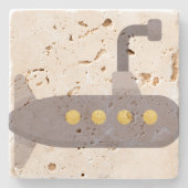 onderzeeër stenen onderzetter (Voorkant)