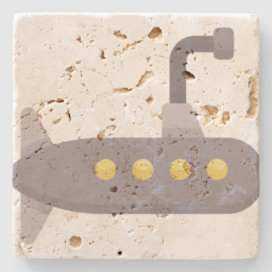 onderzeeër stenen onderzetter (Voorkant)