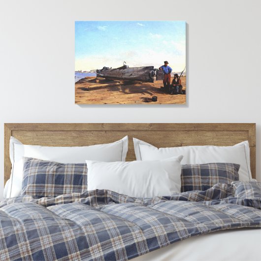 Onderzeeër Torpedo Boat HL Hunley C Chapman 1863 Canvas Afdruk (Insitu (Slaapkamer))