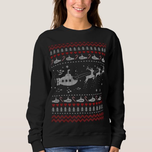 Onderzeeër Ugly KerstSweater Trui (Voorkant)