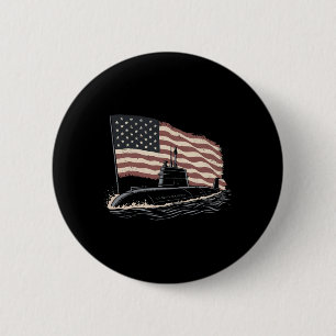 Onderzeeër Usa Vlag Veteraan 4 juli Ronde Button 5,7 Cm