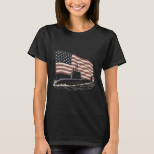 Onderzeeër Usa Vlag Veteraan 4 Juli T-shirt