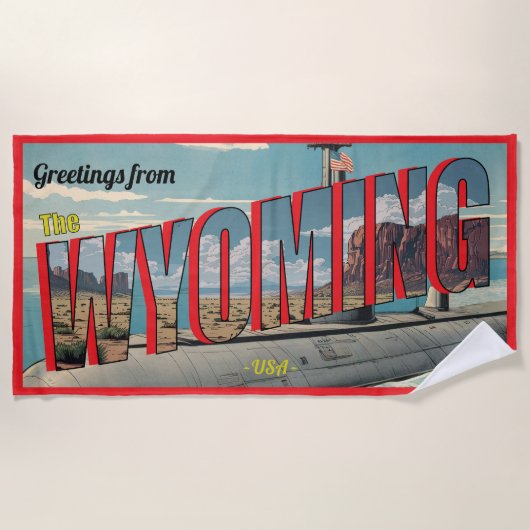 Onderzeeër Wyoming voor USA Retro Strandlaken (Voorkant)