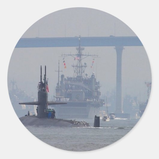 Onderzeeërs onderzeeërs onderzeeërs nucleaire sche ronde sticker (Voorkant)