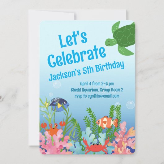 Onderzees Aquarium Verjaardag Kaart (Voorkant)