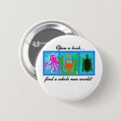 Onderzees avontuur Een boek openen Ronde Button 5,7 Cm (Voorkant /achterkant)