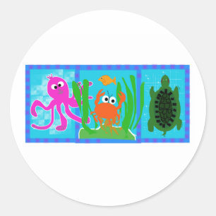 Onderzees avontuur ronde sticker