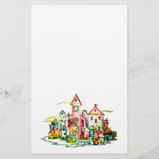 Onderzees dorp briefpapier (Voorkant)