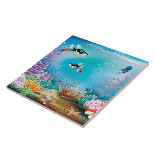 Onderzees leven tegeltje (Zijkant)