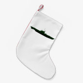 Onderzees silhouet op wit kleine kerstsok (Voorkant (Hangend))