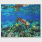 Onderzees tropisch Zee schildkoraal Cadeaupapier (Vlak)