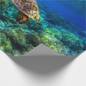 Onderzees tropisch Zee schildkoraal Cadeaupapier (Hoek)