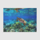 Onderzees tropisch Zee schildkoraal Tissuepapier (Voorkant)