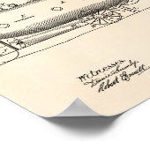 Onderzees vaartuig 1897 Patent Art Old Peper Poster (Hoek)