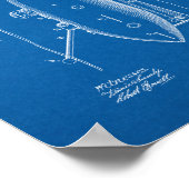 Onderzees vaartuigoctrooi - blauwdruk poster (Hoek)