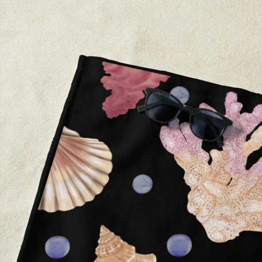 Onderzeese bergen - Schalen, koraal, Starfish Strandlaken (In situ)