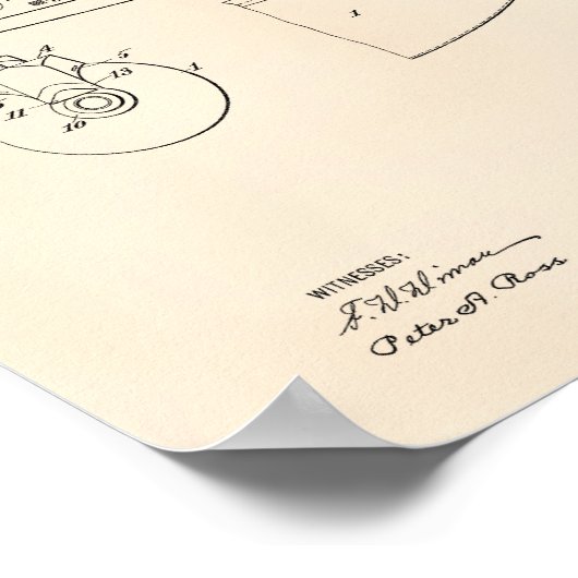 Onderzeese boot 1902 oude patentkunst Peper Poster (Hoek)