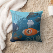 Onderzeese Cartoon onderzeeër Kussen (Deken)