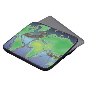 Onderzeese communicatiedraden laptop sleeve