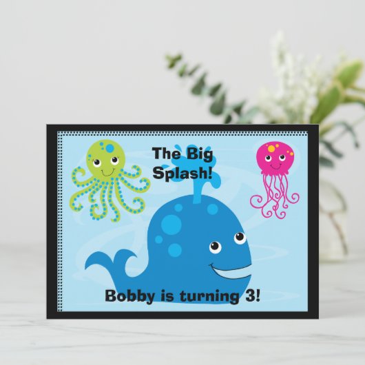 Onderzeese creaties 5x7 Aangepaste uitnodiging op  (Staand voorkant)