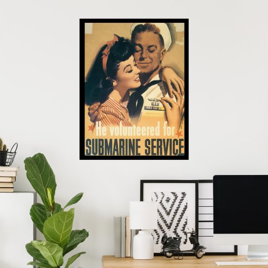 Onderzeese dienst WWII Poster (Thuiskantoor)