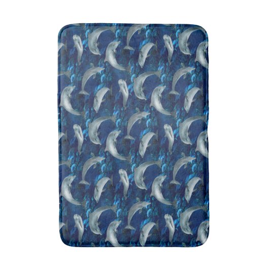 Onderzeese dolfijnen en zwemvissen badmat (Voorkant Verticaal)