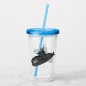 Onderzeese illustratie van cartoon acryl drinkbeker (Achterkant)