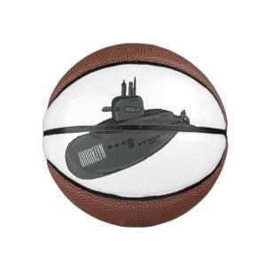 Onderzeese illustratie van cartoon basketbal