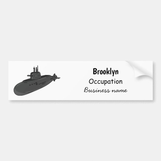 Onderzeese illustratie van cartoon bumpersticker (Voorkant)