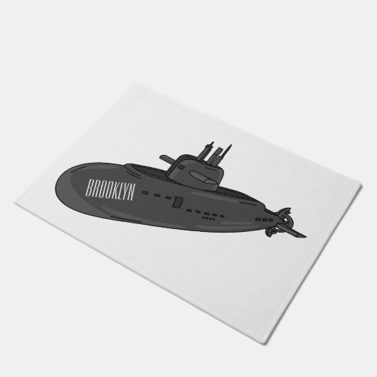 Onderzeese illustratie van cartoon deurmat (Schuin)